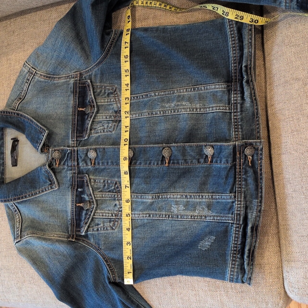 Prana Distressed Blue Jean Jacket - Picture 11 of 14